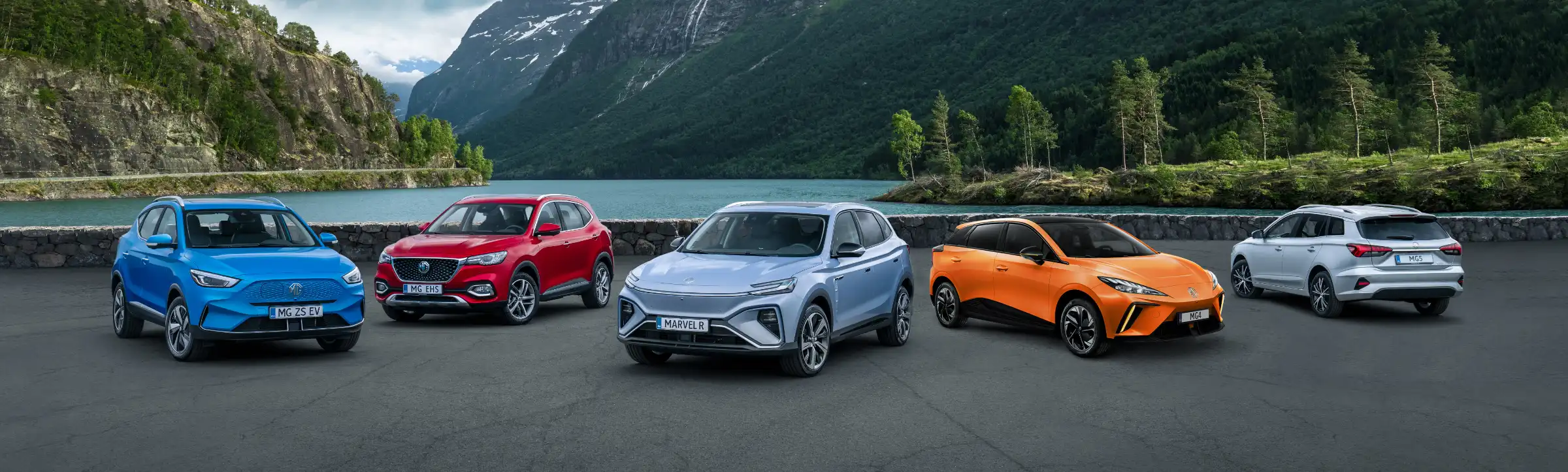 MG Range avec ZS EV, EHS, MARVEL R, MG4, MG5