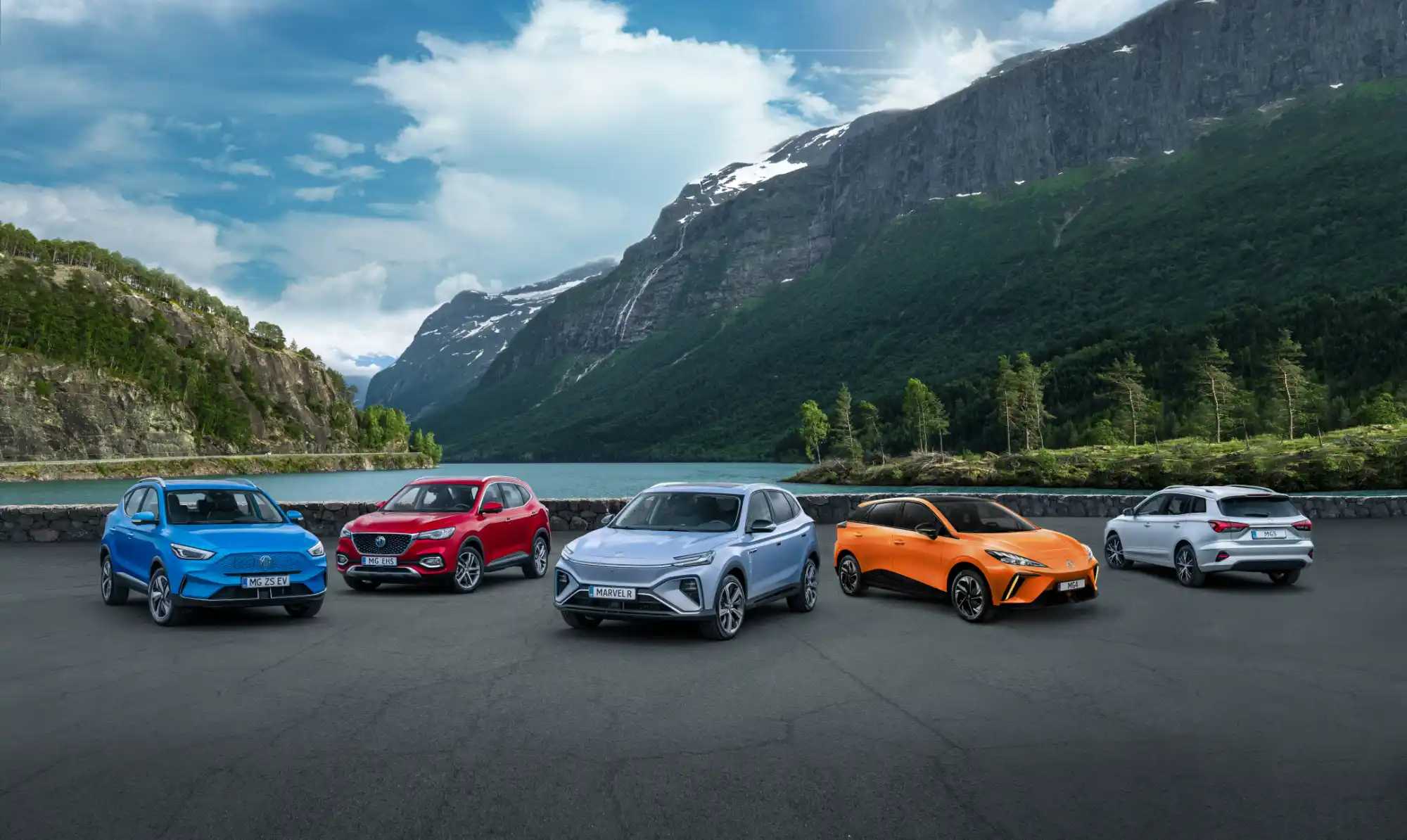 MG Range avec ZS EV, EHS, MARVEL R, MG4, MG5