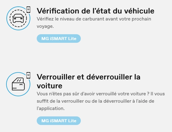 MG3 MG iSMART Lite après arrivée